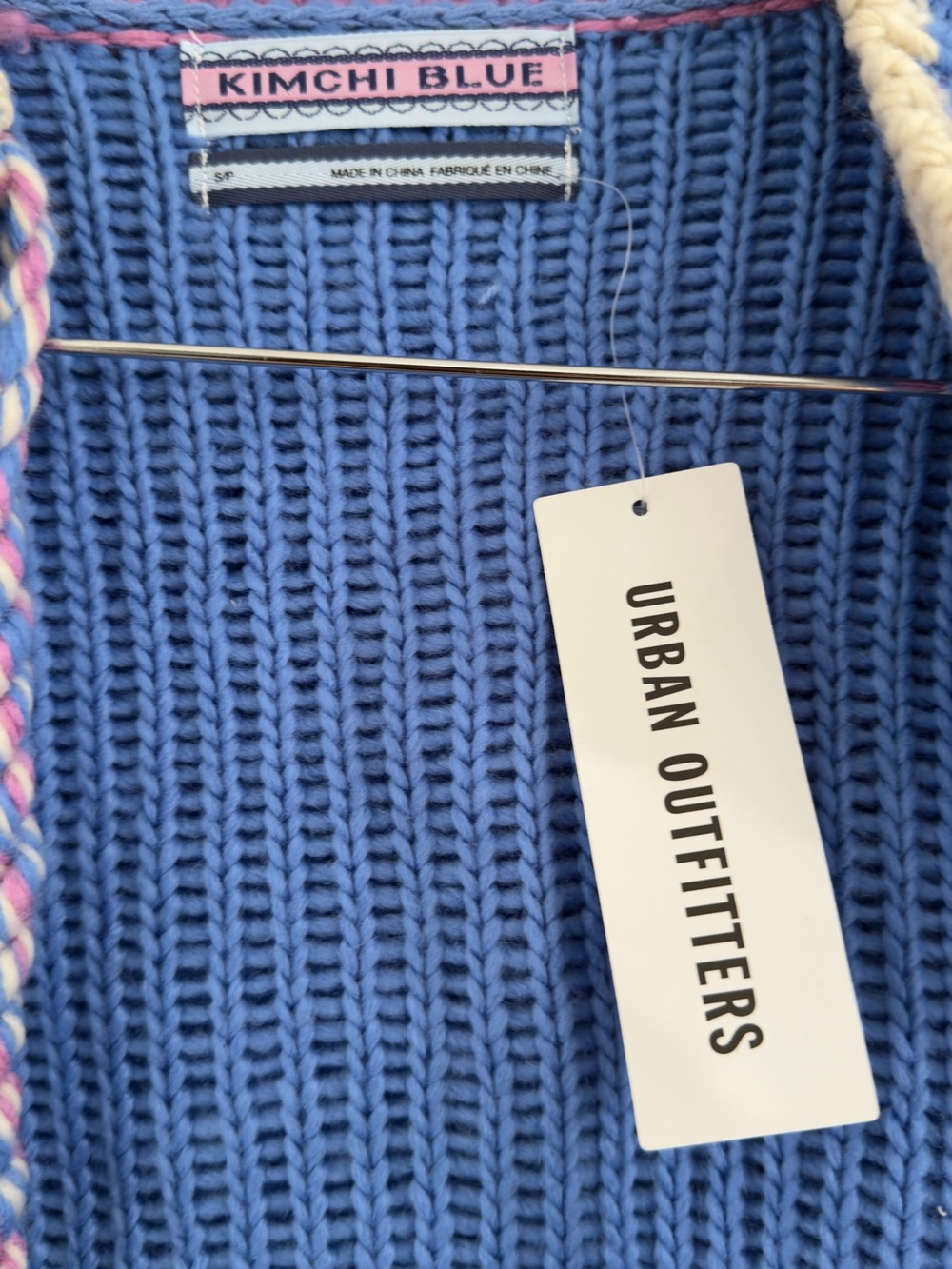Urban Outfitters Blue Fair Isle Cable-Knit Cardigan - Picture 8 of 9